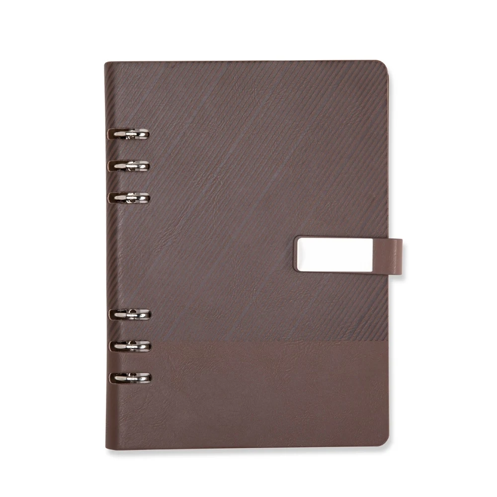 THEOBALD. Caderno Fichário Couro Sintético