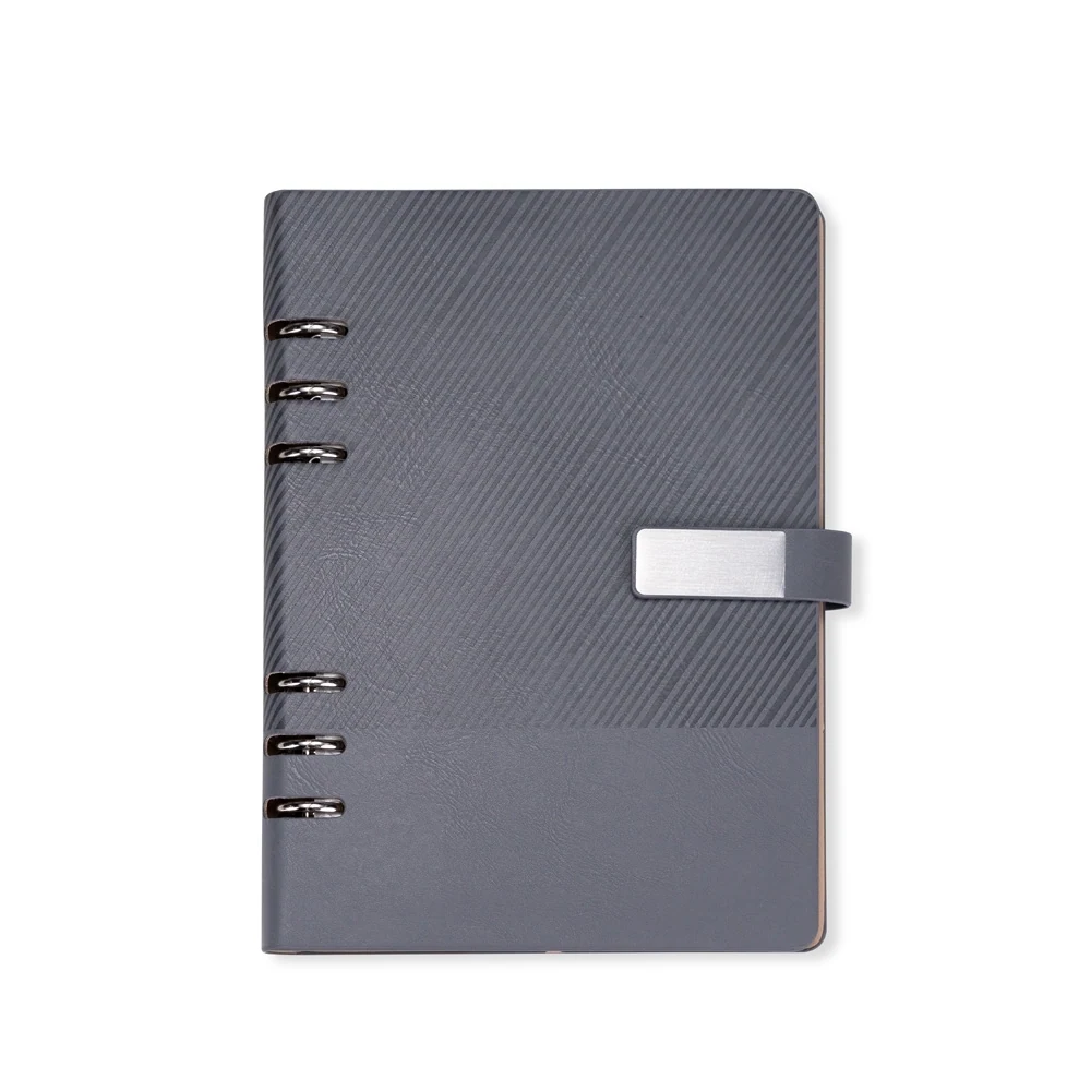 THEOBALD. Caderno Fichário Couro Sintético