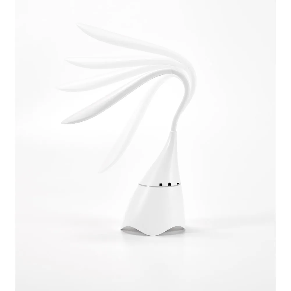 GRAHAM. Luminária de mesa com caixa de som em ABS com 18 LEDs de alto brilho