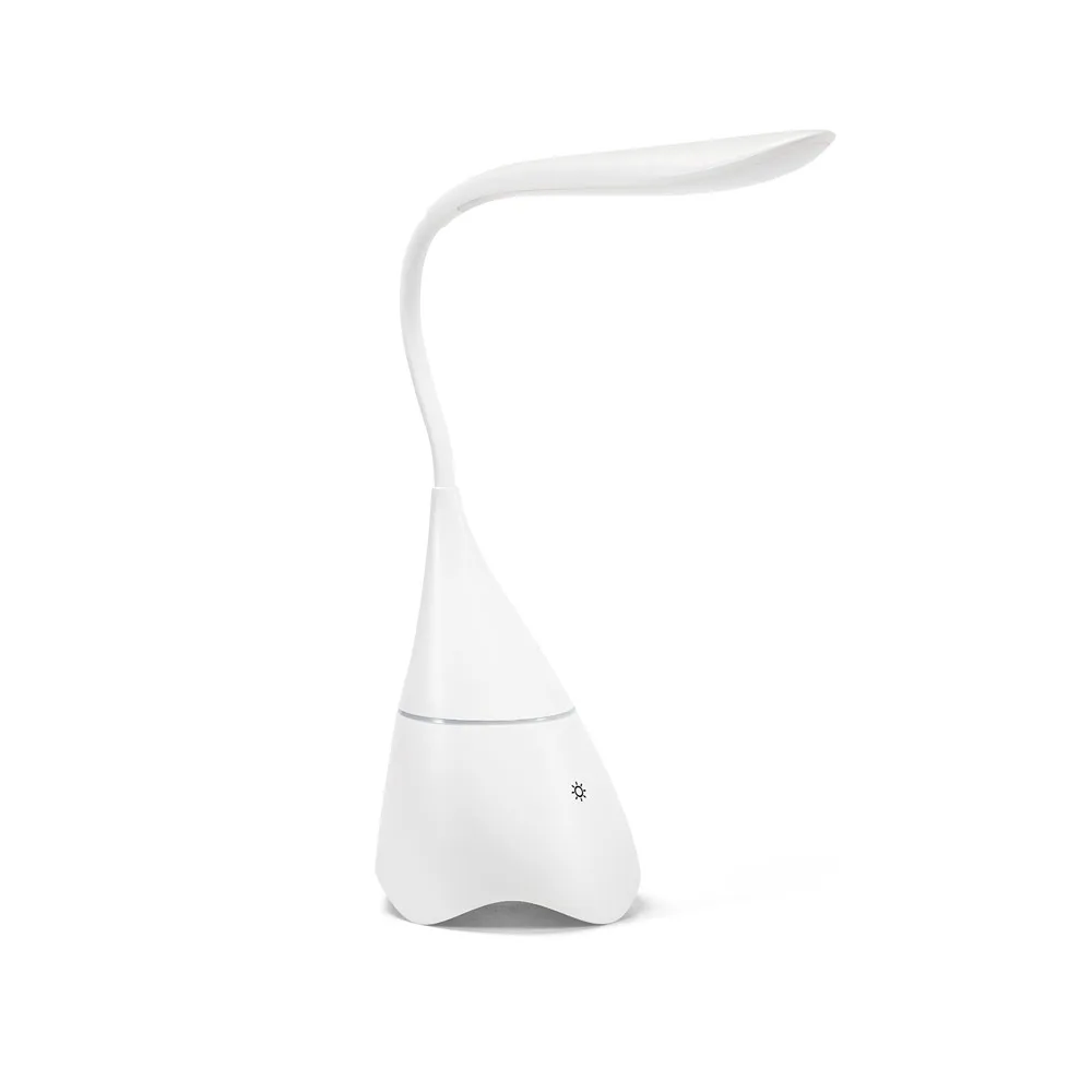 GRAHAM. Luminária de mesa com caixa de som em ABS com 18 LEDs de alto brilho