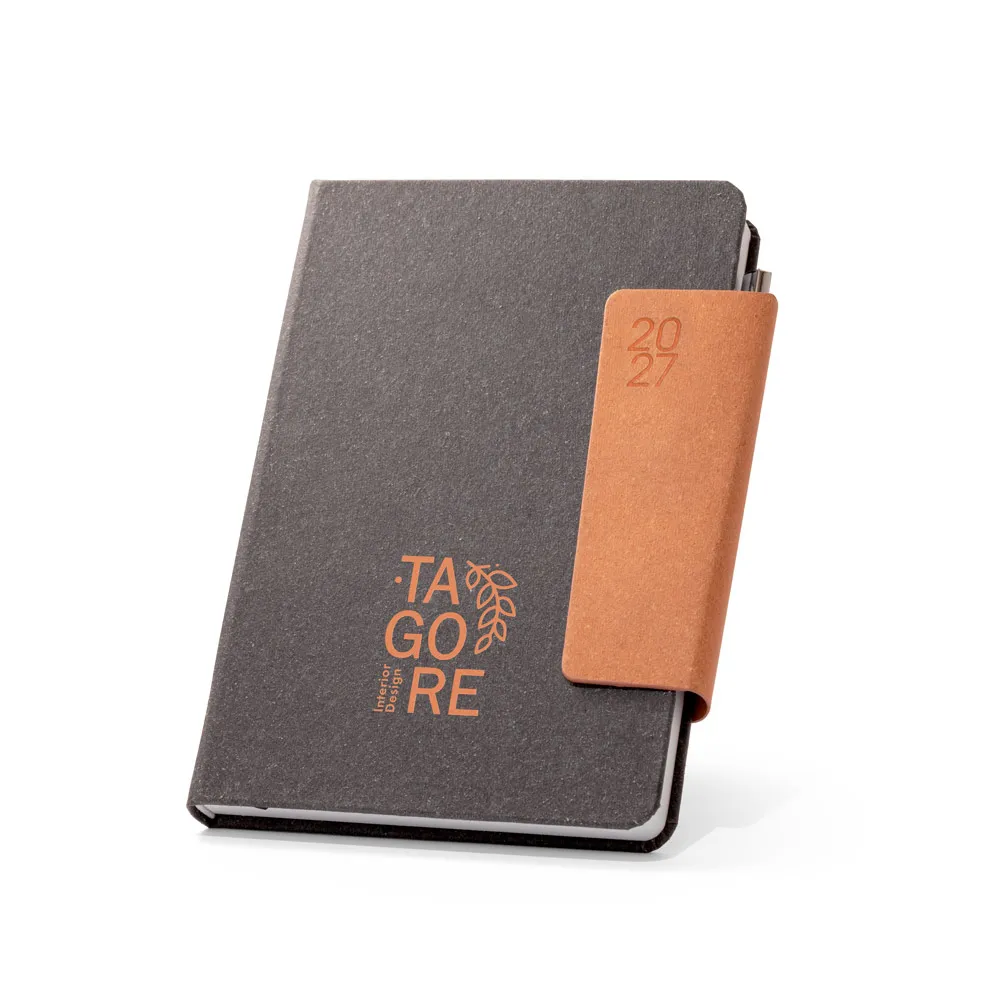 TAGORE A5. Agenda A5 em pele (58% reciclada)