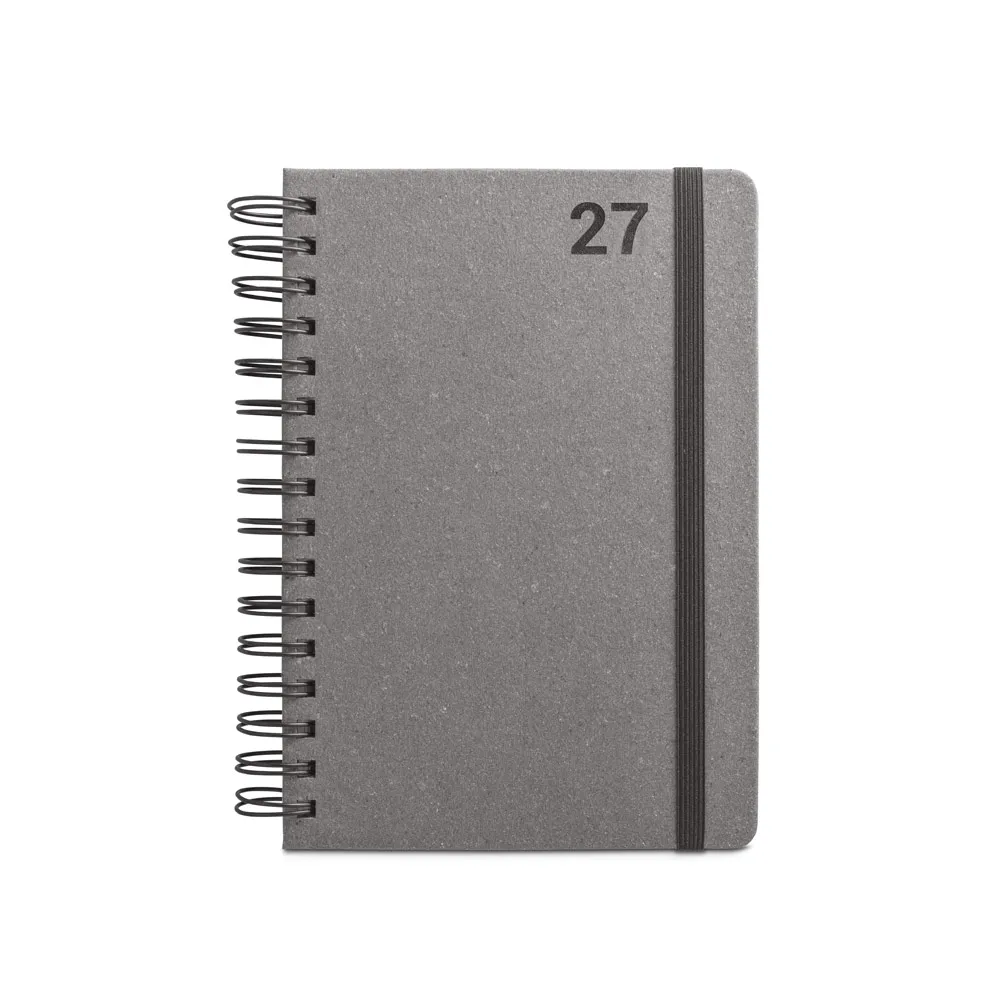 SIMMEL A5. Agenda A5, com argolas, em pele (58% reciclada)