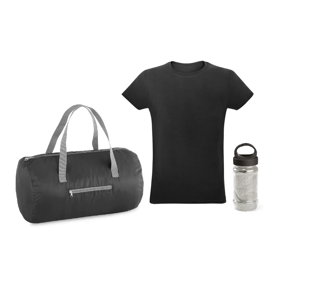 Kit Shape Up com camiseta, sacola e acessórios esportivos