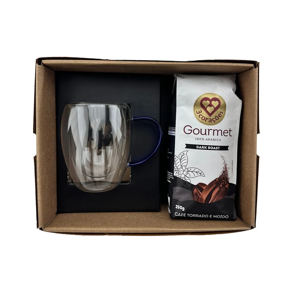 DRAGO. Kit Café canecas de vidro 350ml