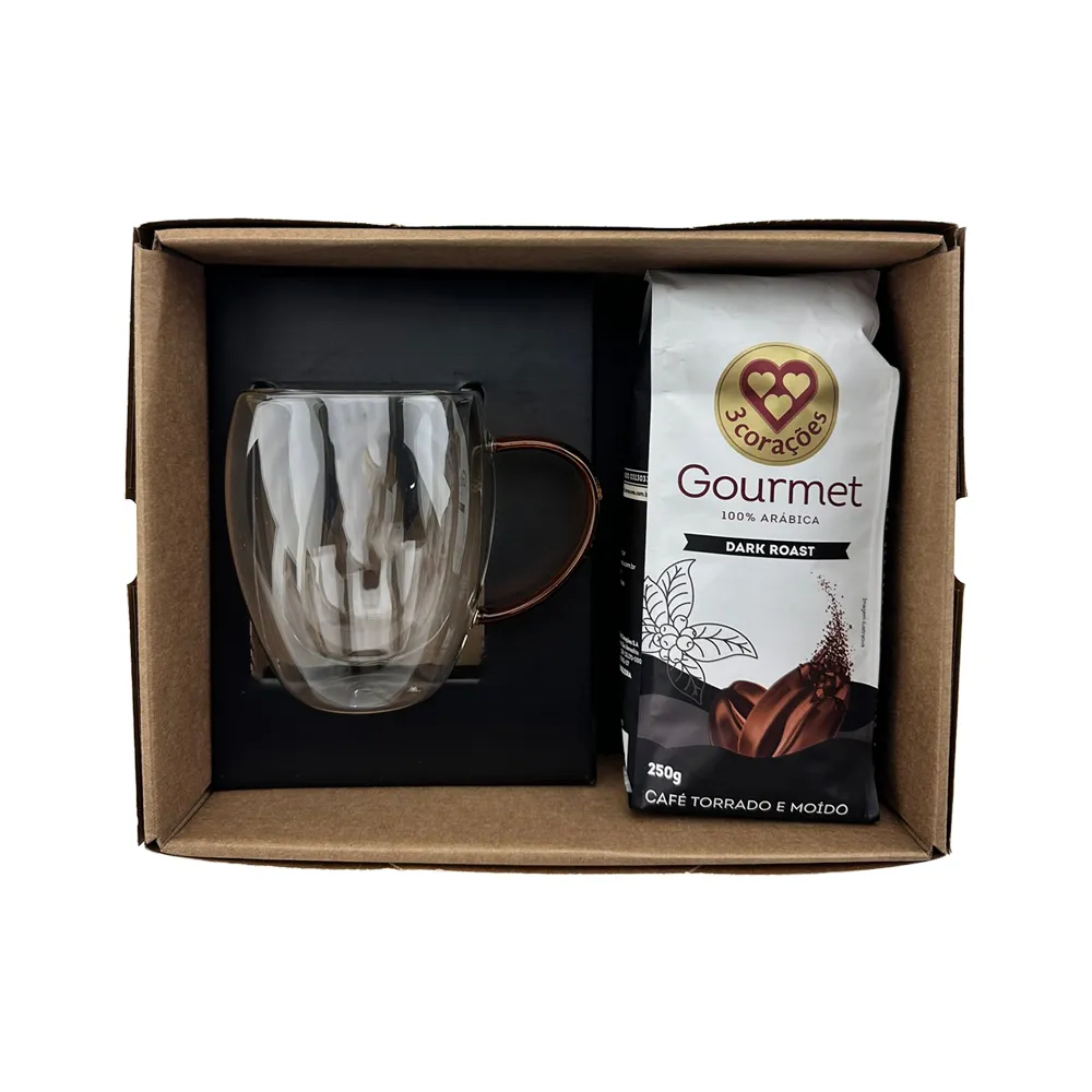 DRAGO. Kit Café canecas de vidro 350ml
