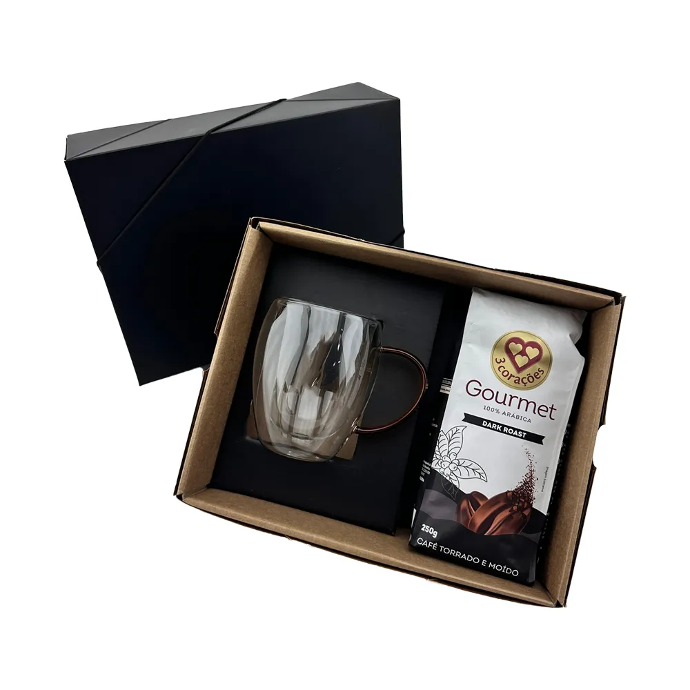 DRAGO. Kit Café canecas de vidro 350ml