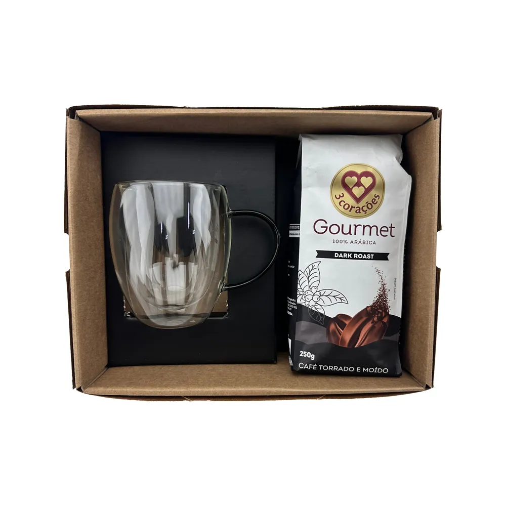 DRAGO. Kit Café canecas de vidro 350ml
