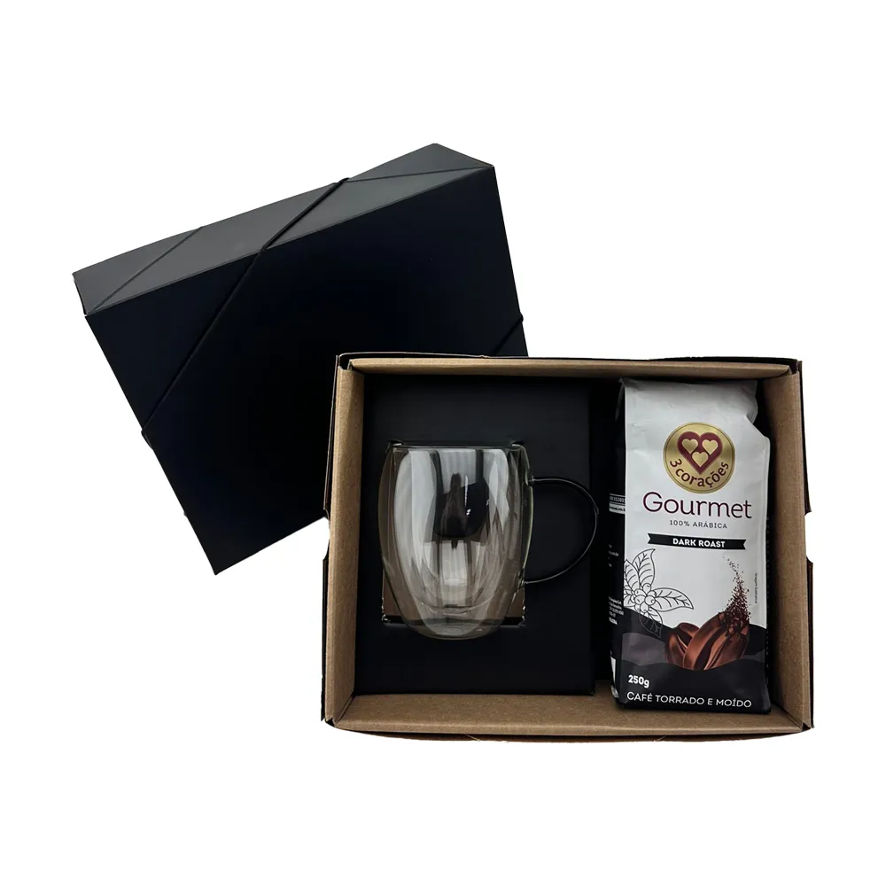 DRAGO. Kit Café canecas de vidro 350ml