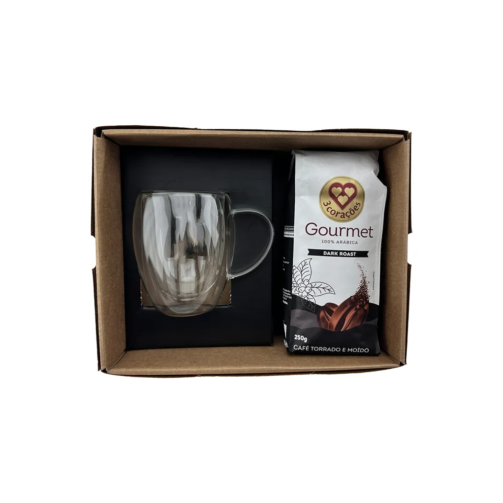 DRAGO. Kit Café canecas de vidro 350ml