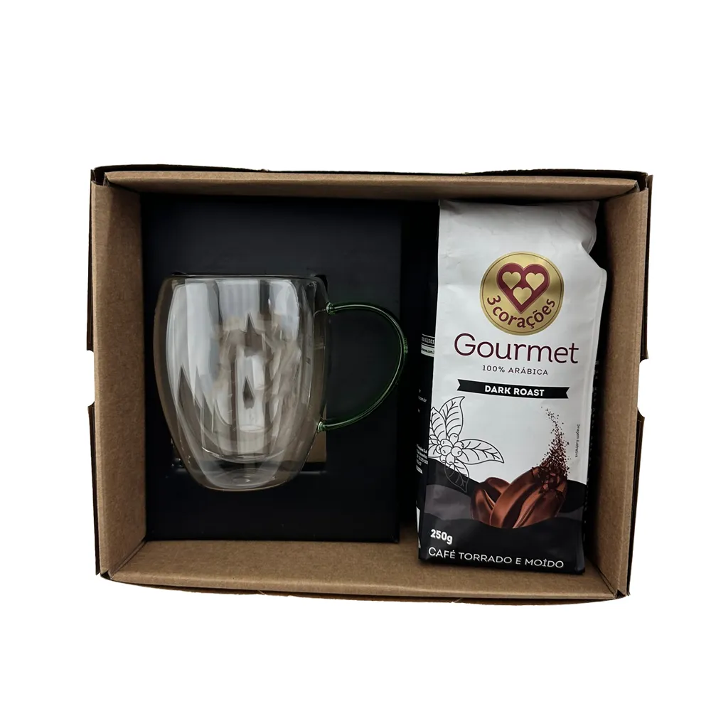 DRAGO. Kit Café canecas de vidro 350ml