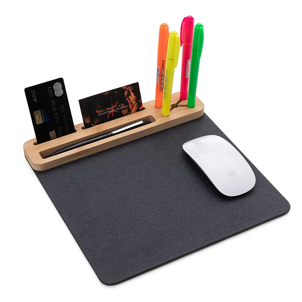 Mouse pad Brianna em material sintético e bambu