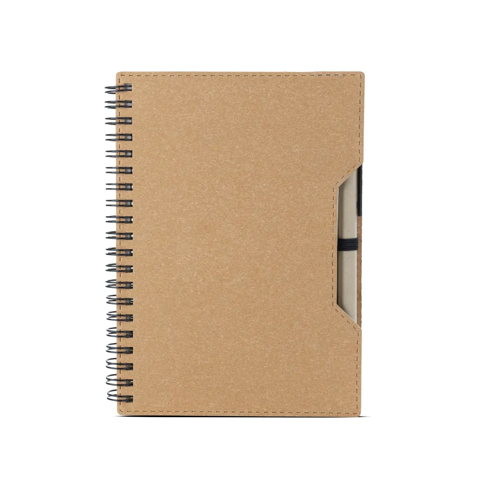 HILDEGARD. Caderno capa em papelão reciclado com caneta