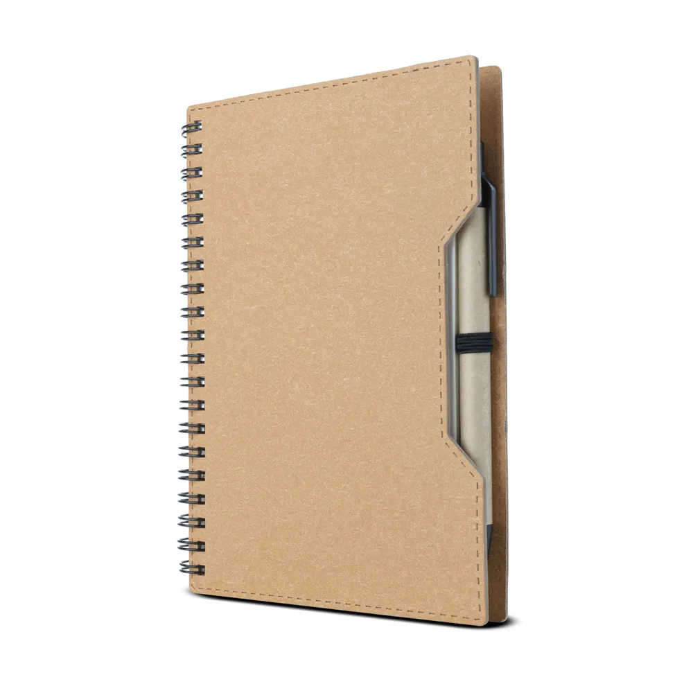 HILDEGARD. Caderno capa em papelão reciclado com caneta