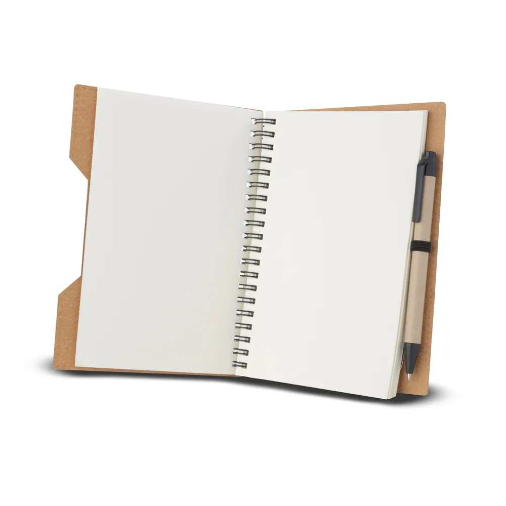 HILDEGARD. Caderno capa em papelão reciclado com caneta