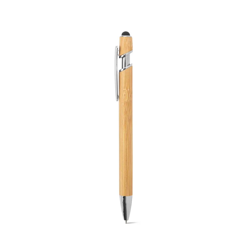 BLANC BAMBOO. Caneta esferográfica em bambu, com detalhes em alumínio cromado