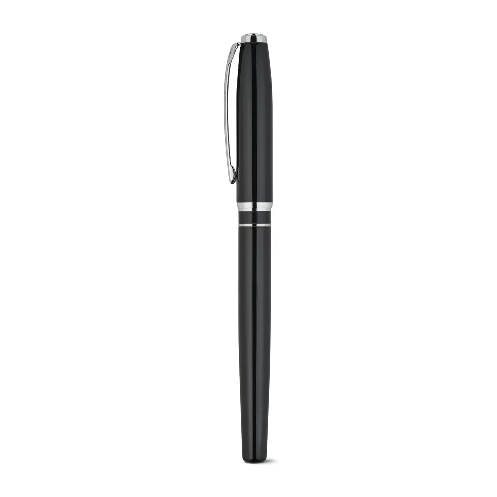 SARAMAGO. Set premium de 1 caneta esferográfica e 1 caneta roller em cobre e aço inox, com escrita em azul
