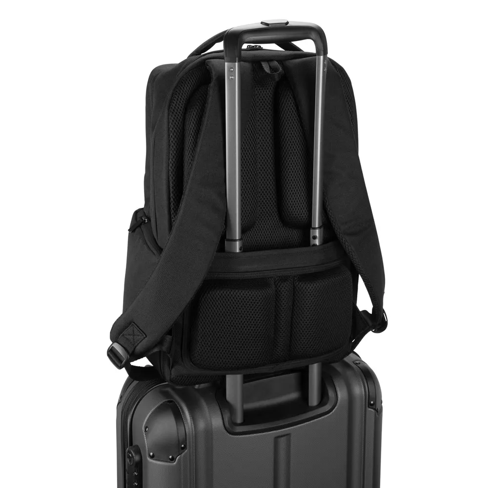 COPENHAGEN. Mochila em twill reciclado resistente à água com dois bolsos frontais de grande dimensão (17'3")