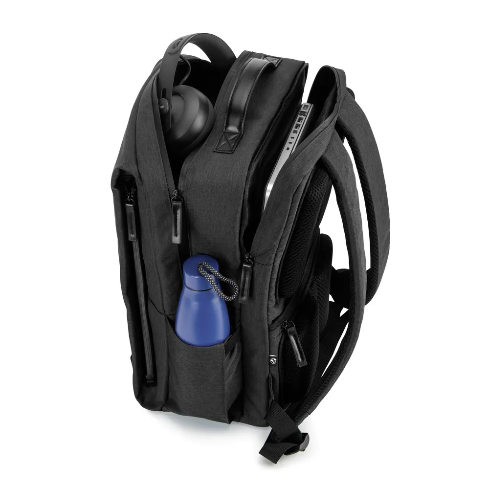 GLASGOW. Mochila para notebook (17'3") em poliéster reciclado de alta densidade 600D (20L)