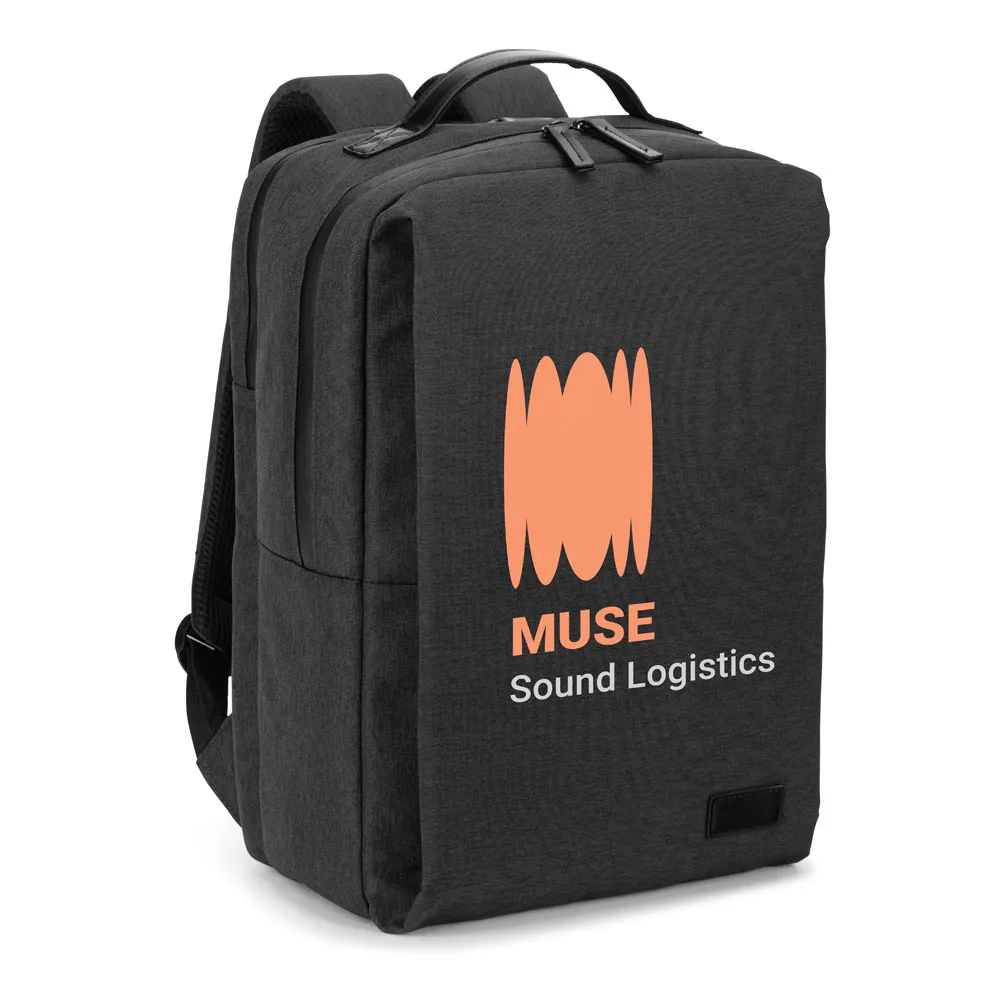 GLASGOW. Mochila para notebook (17'3") em poliéster reciclado de alta densidade 600D (20L)