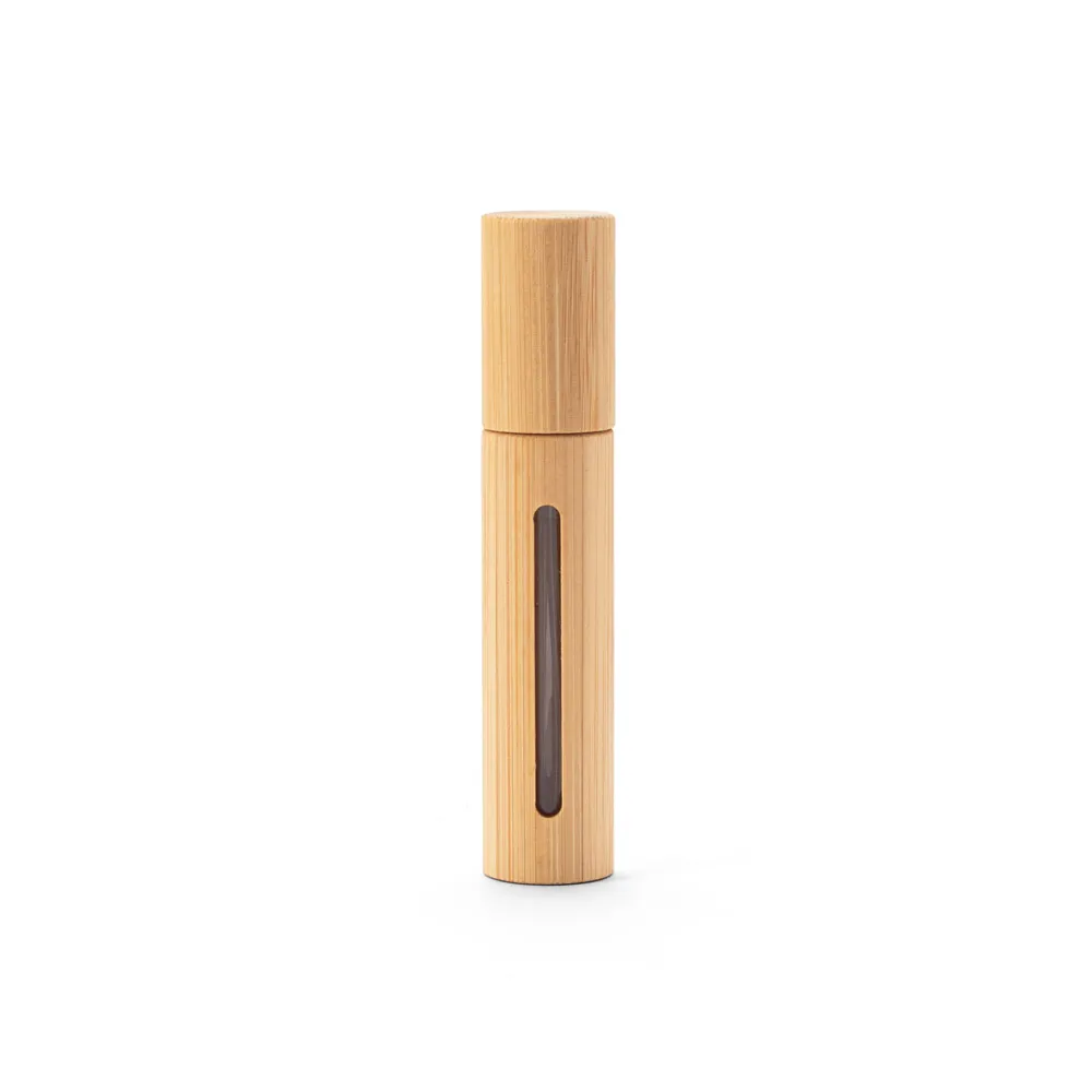 REESE. Borrifador de perfume recarregável, com invólucro em bambu natural