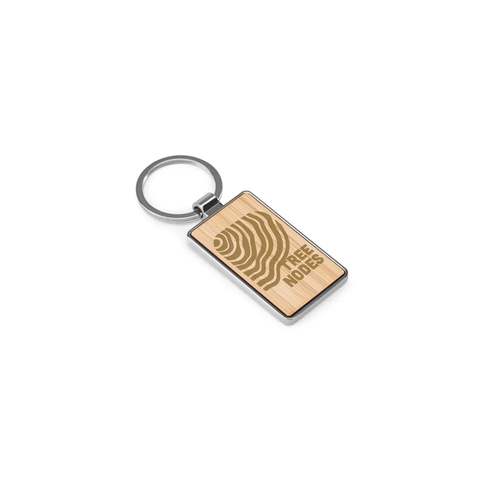 GASTON RECTANGULAR. Chaveiro em ferro com formato retangular em zinco e bambu