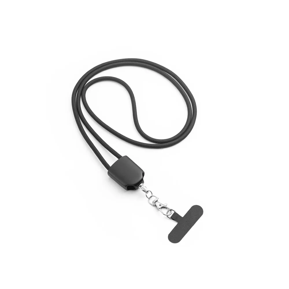 ZEWAIL. Cordão lanyard com suporte para celular incluso, cabo USB-C e diversos adaptadores em ABS reciclado e TPE reciclado