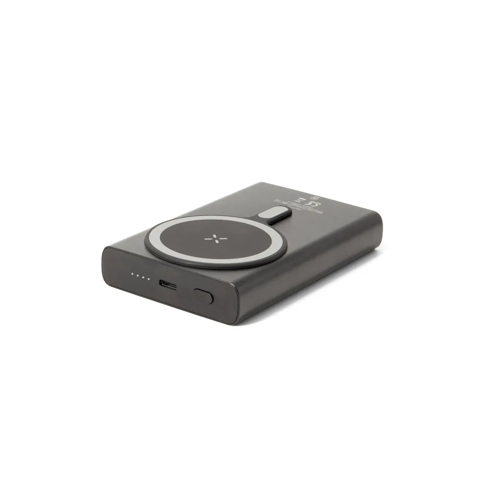 WRIGHT 10. Bateria portátil magnética com carregamento super-rápido em alumínio reciclado e ABS reciclado (10'000 mAh)