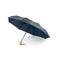 RIVER. Guarda-chuva, dobrável, em poliéster 100% reciclado pongee 190T com abertura e fecho automático